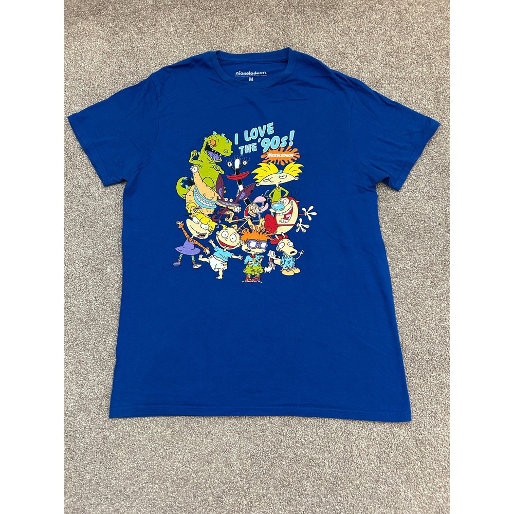 Nickelodeon T-Shirt Mens M Blue Excellent I Love The 90s Graphic Rugrats Tee